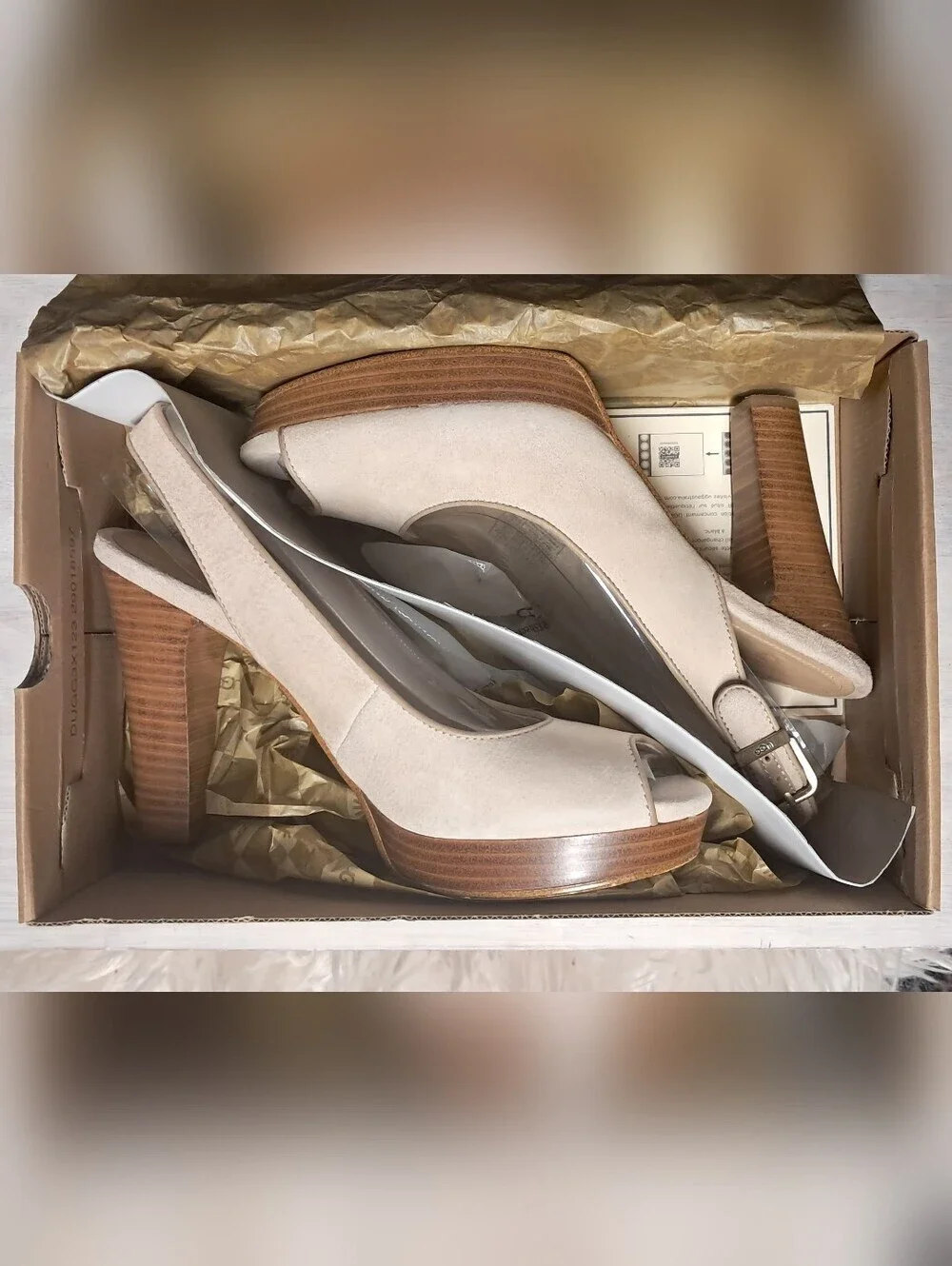 UGG Women's Open-Toe Slingback Heels in Beige Suede